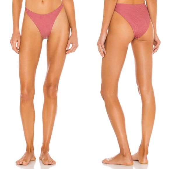 NWT onia High Waist Stretch Sheen Ribbed Ashley Bottom Dusty Rose Womens Size XL - Picture 1 of 12